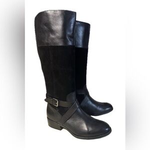 Ralph Lauren Women’s 7.5 Maryann Black Leather Zipup Buckle Riding Boot Rare HTF